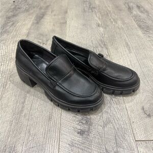 Madden Girl Black Chunky Loafers